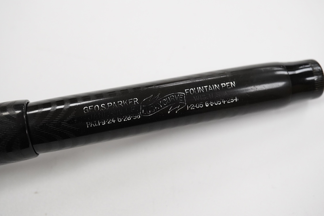 A Parker Lucky Curve Jacknife safety fountain pen, No.25.5 correct No.5 Lucky Curve nib